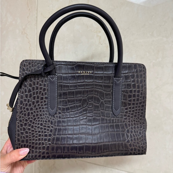 RADLEY London Liverpool Street Charcoal Embossed Leather Satchel - Picture 1 of 17
